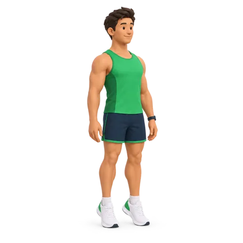 HomeFit exercise art: calf raise, standing on the toes