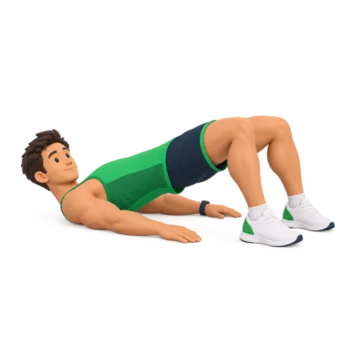HomeFit exercise art: glute bridge, lying on the back with hips lifted